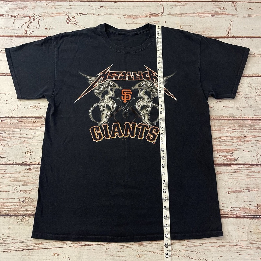 Metallic San Francisco Giants Shirt Mens Medium Black Graphic Short Sleeve‎ Band - Picture 4 of 6